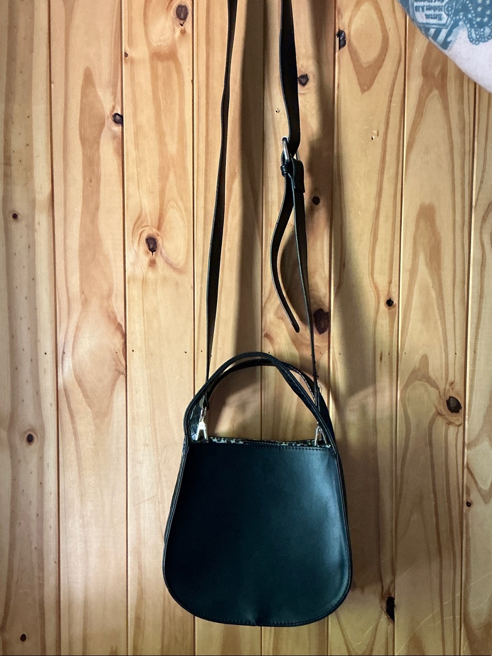 Black Leather Crossbody Bag - Classic Women's Handbag Coco and Carmen
